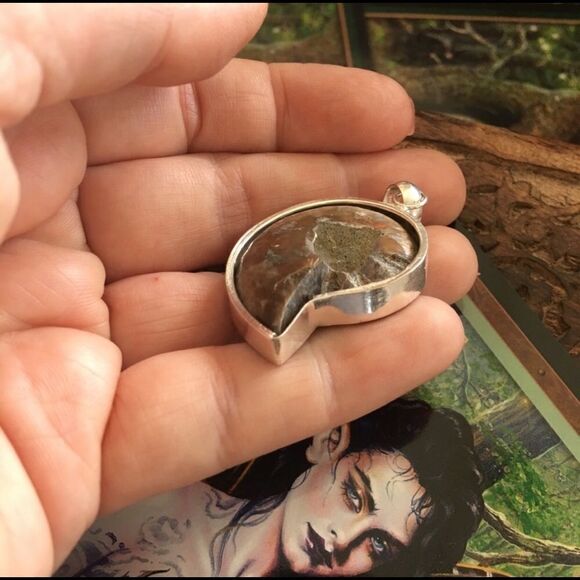 Ammonite Fossil Silver Pendant - Picture 5 of 5